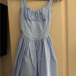 Windsor Light Blue Girls' Ruched Bodice Sundress